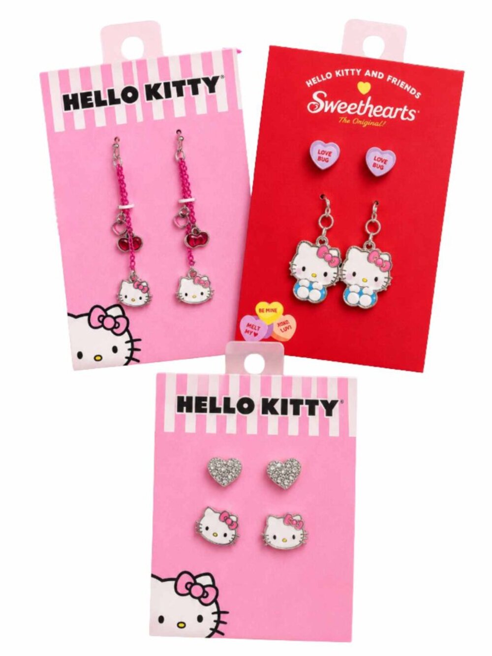 Hello Kitty Jewelry Bundle – 3 Complete Earring Sets